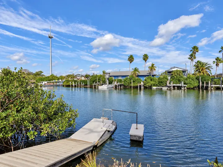 Private dock on the canal